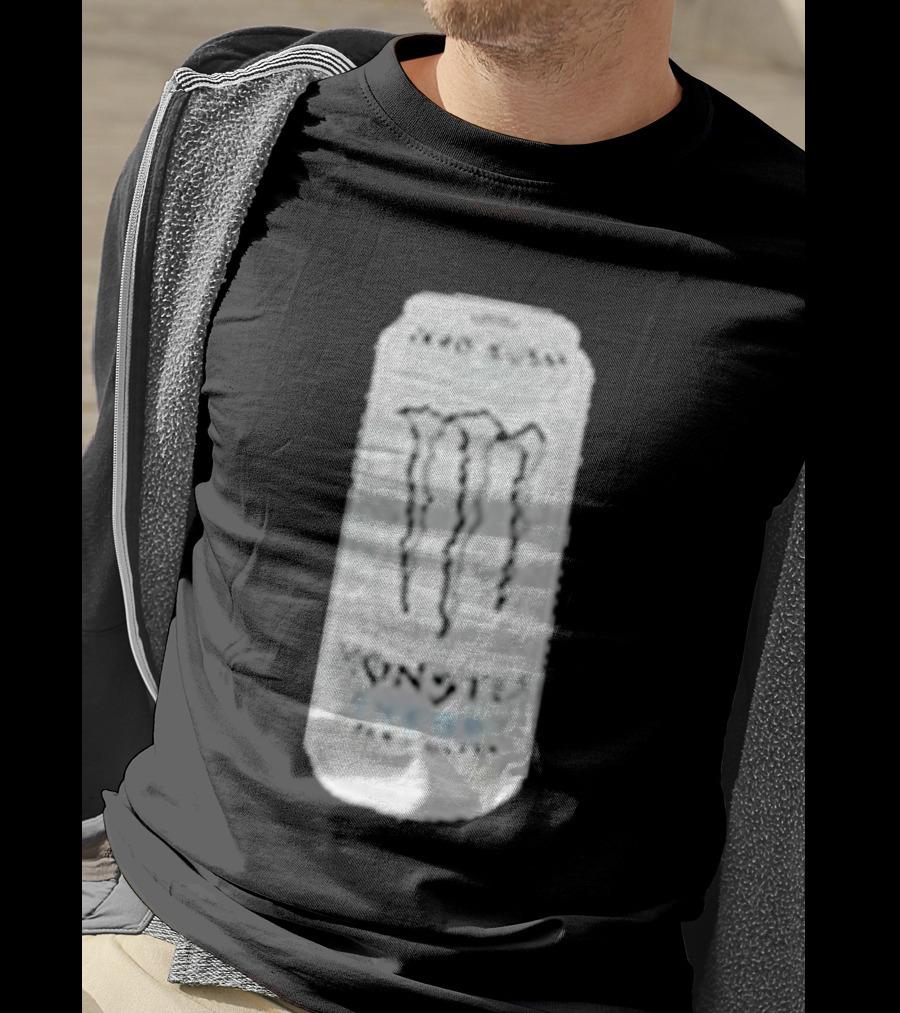 Monster Energy Zero Sugar White Can Patch T-Shirt
