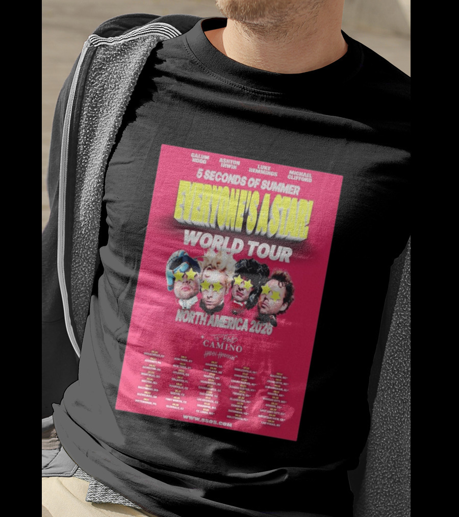5 Seconds Of Summer Everyone's A Star World Tour North America 2026 Haiden Henderson T-Shirt