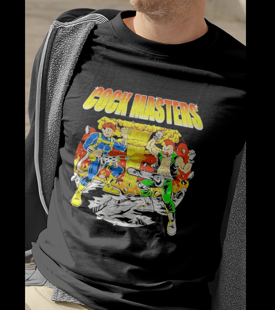 Cock Masters Cartoon Characters With Classic Action Pose T-Shirt