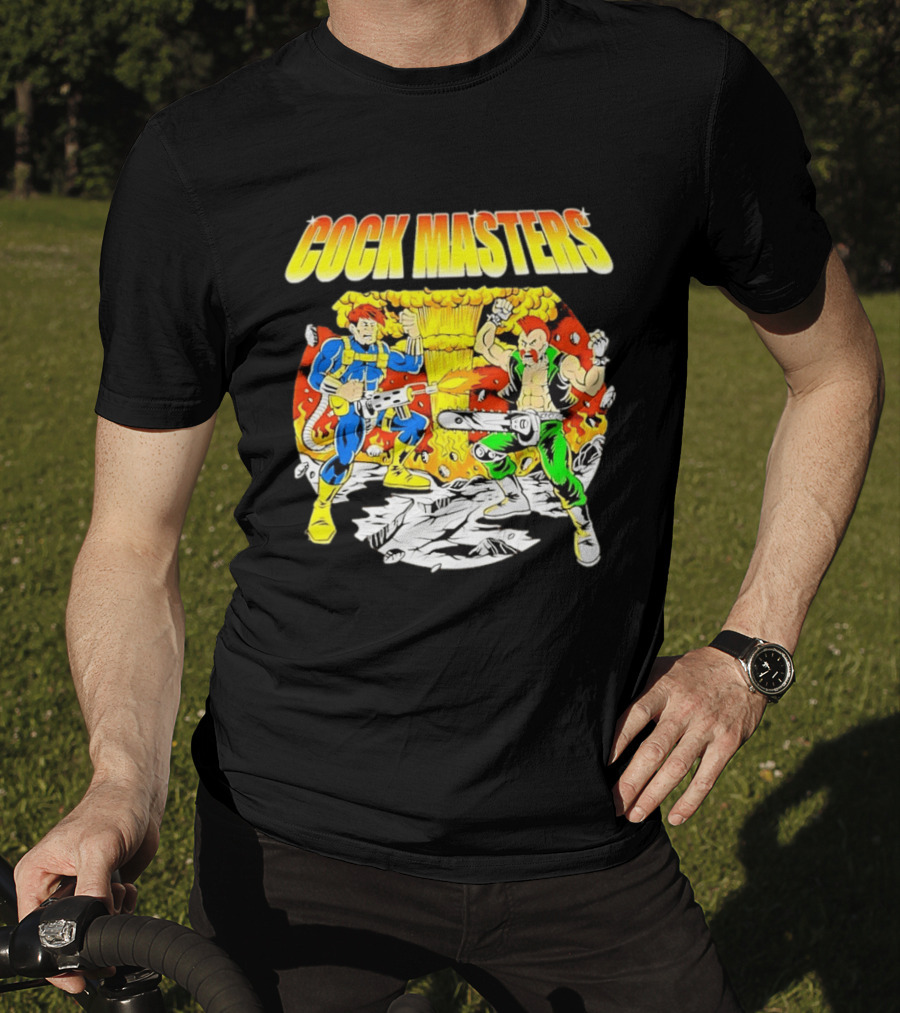 Cock Masters Cartoon Characters With Classic Action Pose T-Shirt