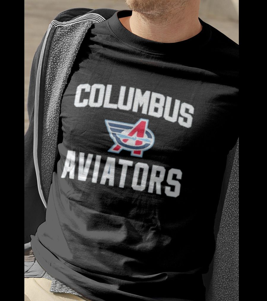 Columbus Aviators UFL Block Letter Iconic Winged T-Shirt