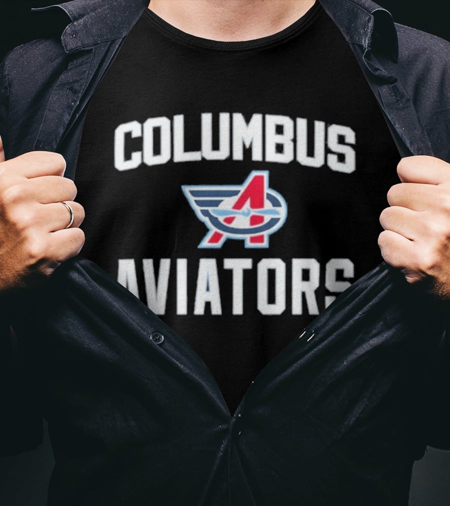 Columbus Aviators UFL Block Letter Iconic Winged T-Shirt