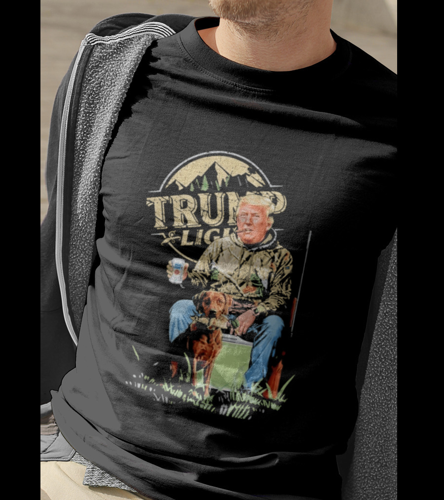 Trump Light Countryside Hunting With Dog And Beer T-Shirt