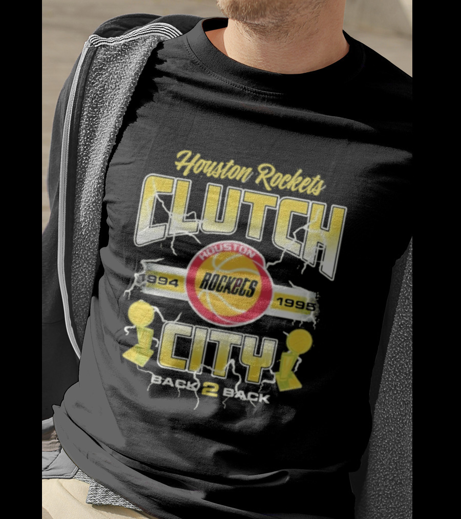 Houston Rockets Clutch City Back 2 Back 1994 1995 NBA Champs T-Shirt