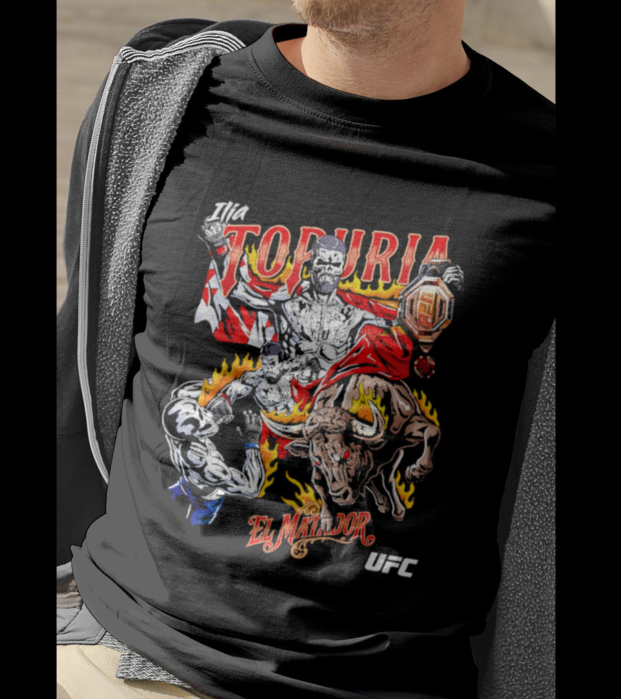 Ilia Topuria UFC El Matador Bullfighter Hand Drawn T-Shirt