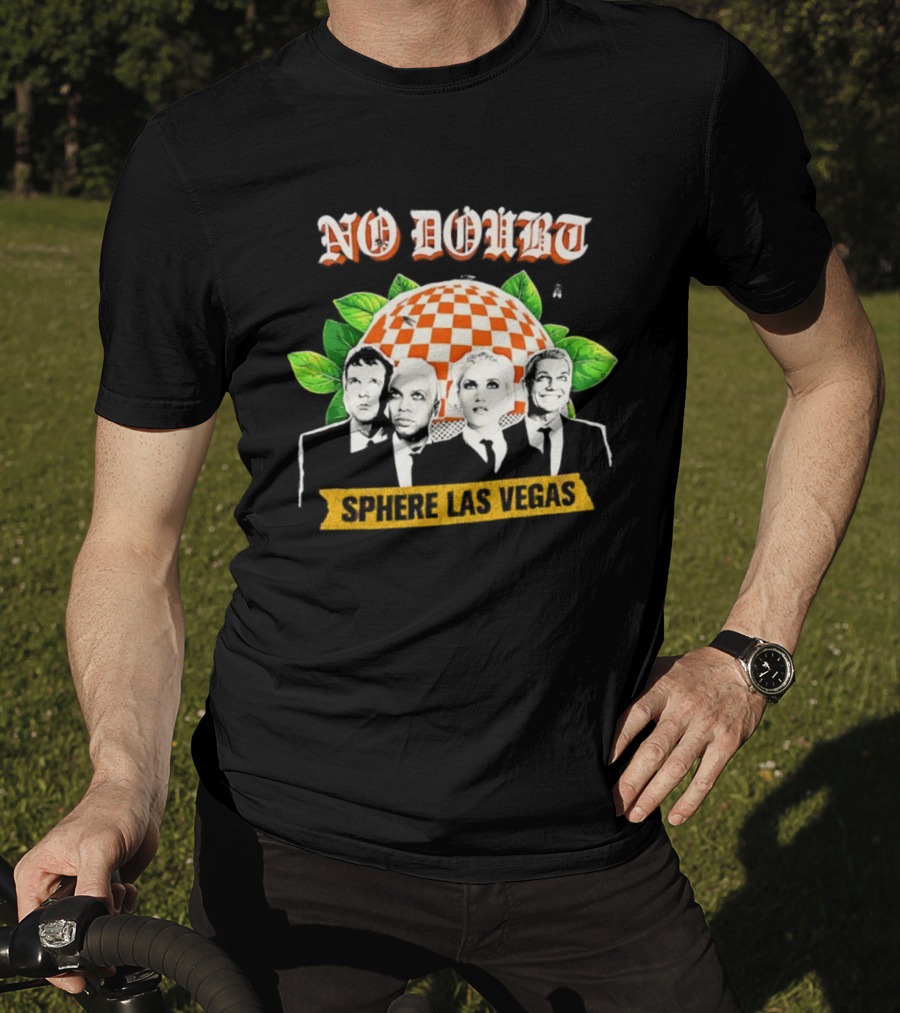 No Doubt Sphere Las Vegas Checkered Umbrella Band Members And Leaves T-Shirt