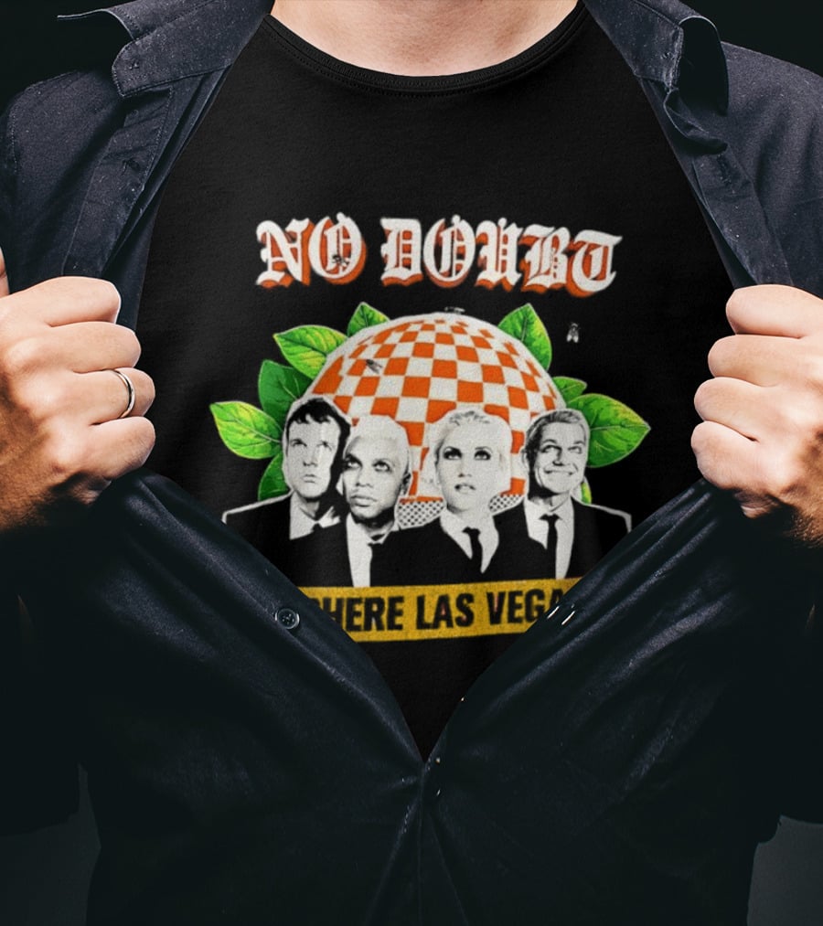 No Doubt Sphere Las Vegas Checkered Umbrella Band Members And Leaves T-Shirt