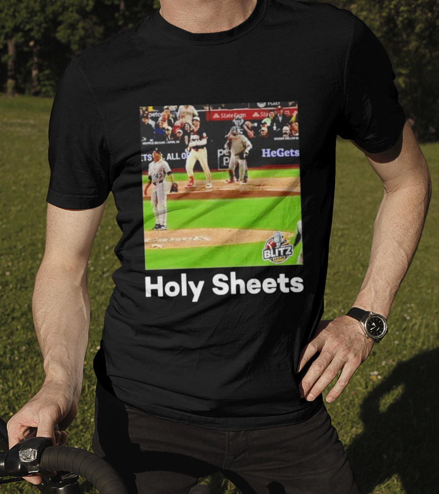 Padres Blitz Baseball Holy Sheets Petco Park T-Shirt