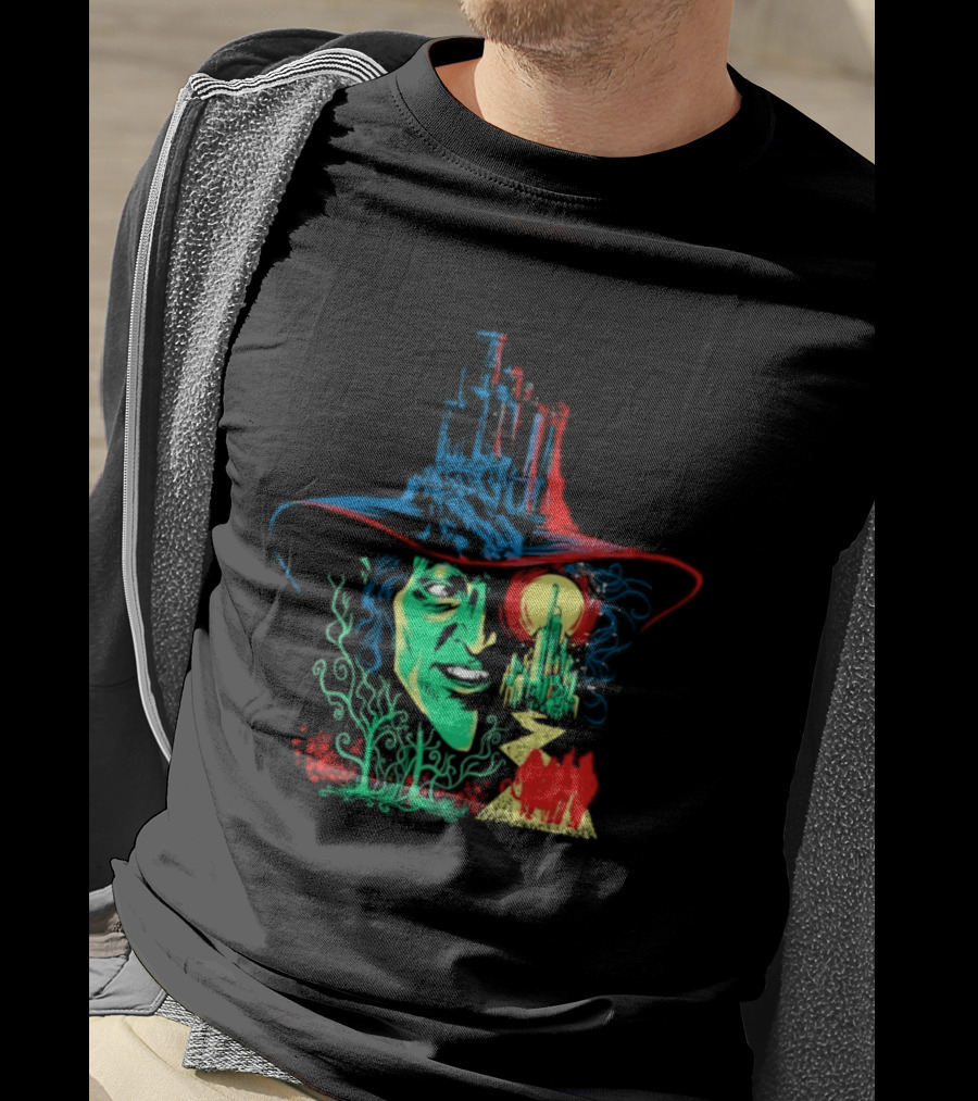 Pieces Of Oz Emerald City Wizard Face And Hat In Artistic T-Shirt
