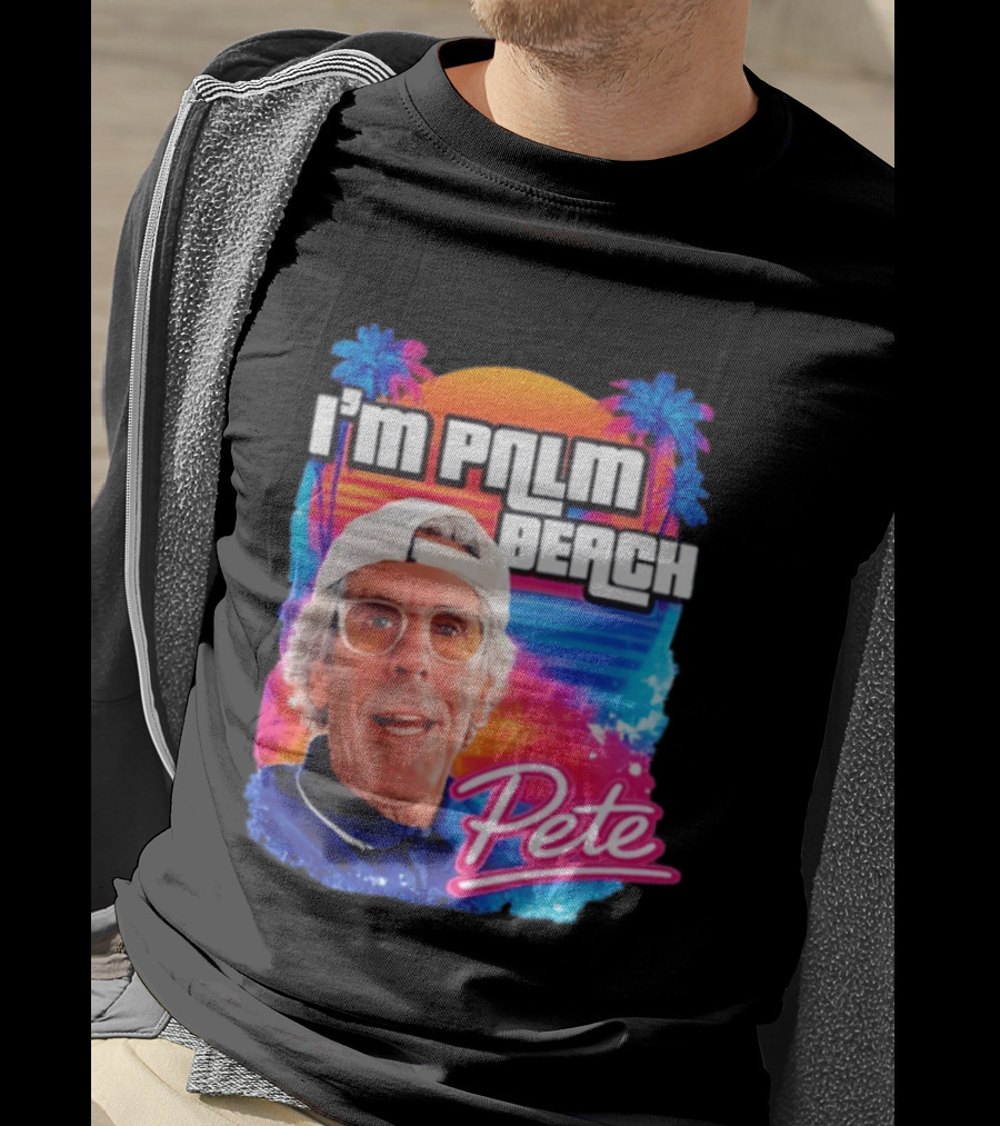 I'm Palm Beach Pete Retro Sunset Tropical Vibes Ocean Blue T-Shirt