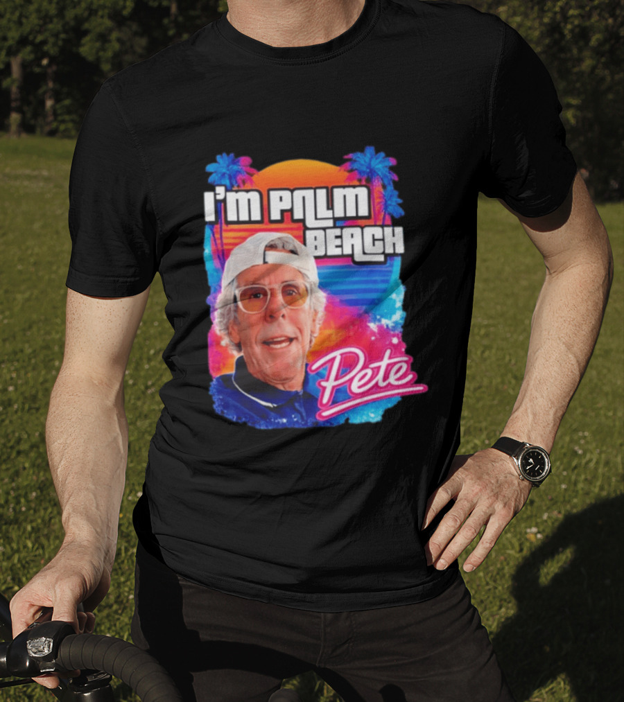 I'm Palm Beach Pete Retro Sunset Tropical Vibes Ocean Blue T-Shirt