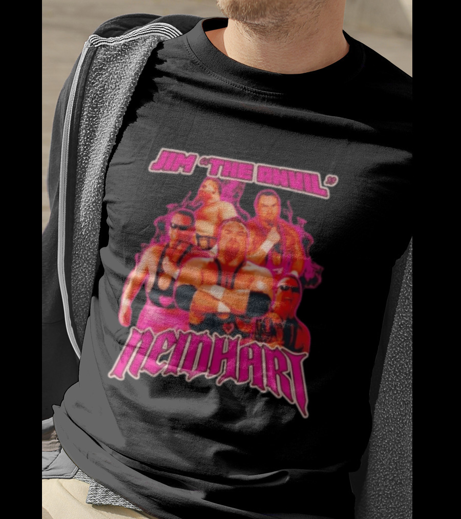 Jim Neidhart The Anvil Wrestler Pink Collage Neidhart T-Shirt