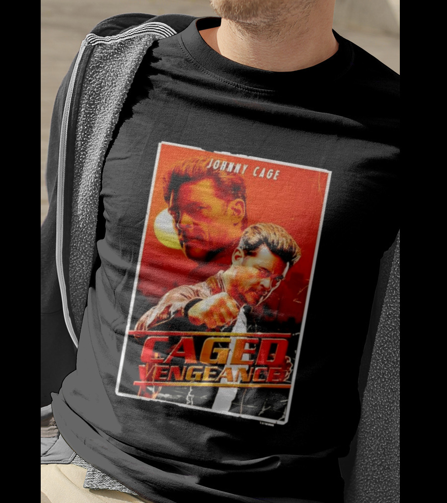 Johnny Cage Caged Vengeance Retro Action Movie T-Shirt