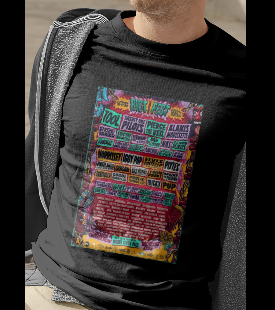Riot Fest 2026 Lineup Featuring Tool Nine Inch Nails Iggy Pop Pixies Chicago T-Shirt