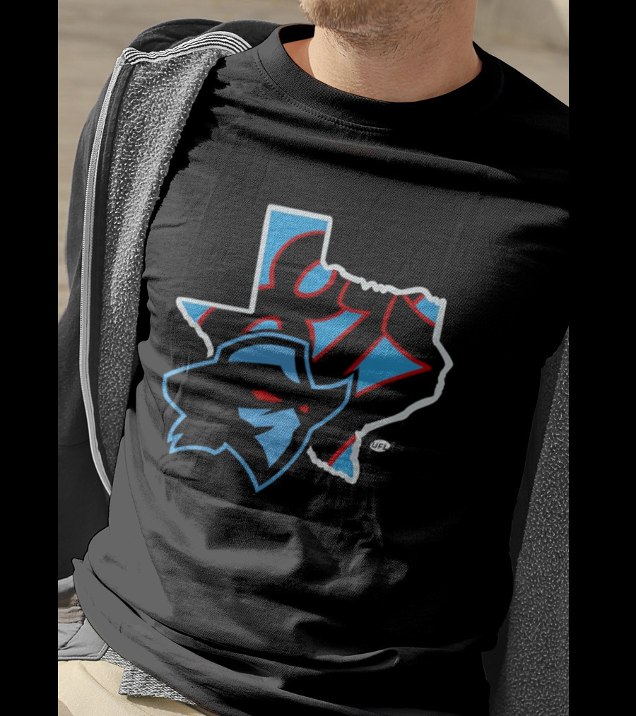 San Antonio Brahmas Texas United Football Team Logo Map T-Shirt