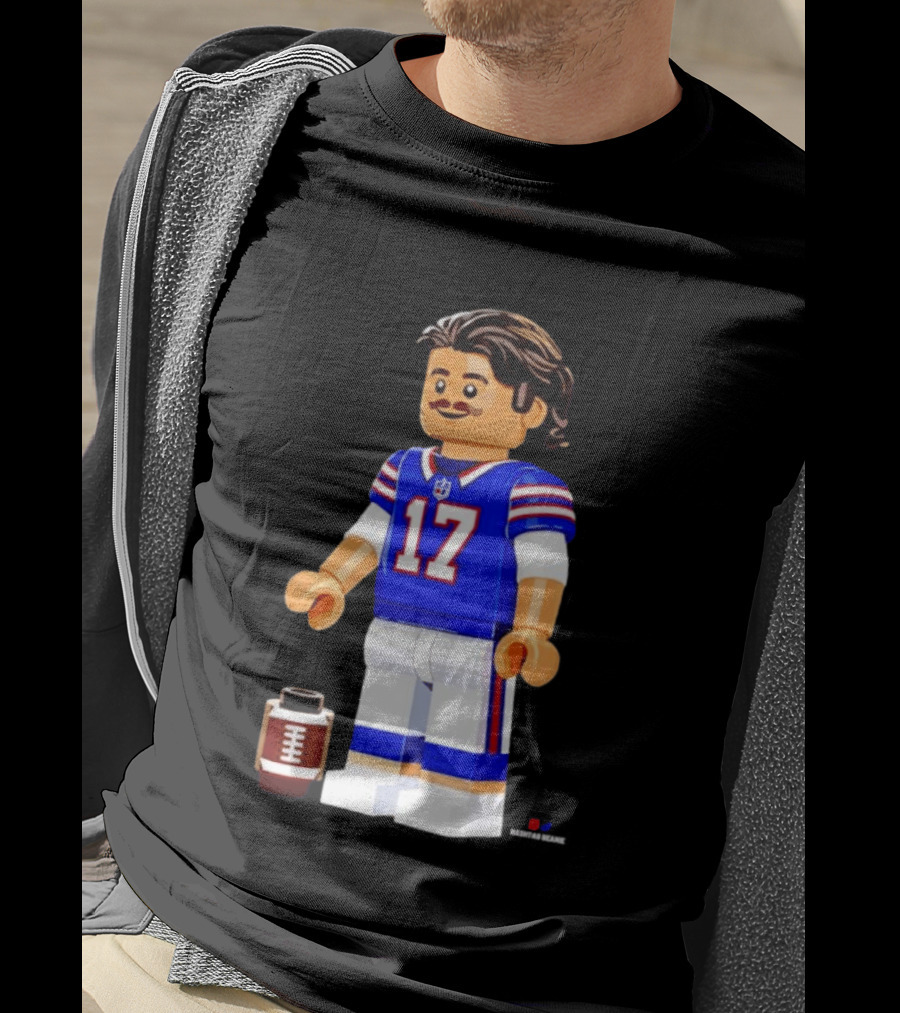 Lego Josh Allen Buffalo Bills 17 Quarterback Minifigure Football Fan Collectible T-Shirt