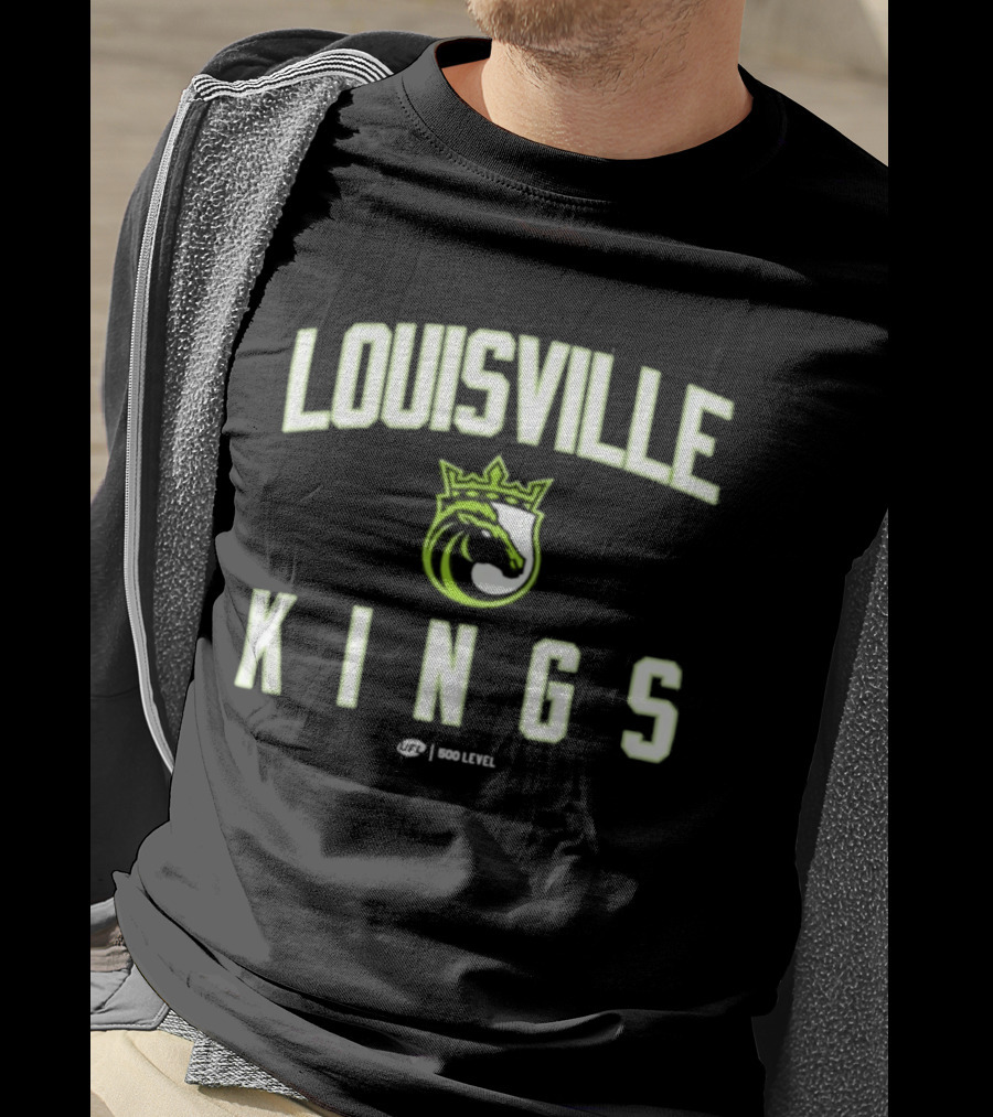 Louisville Kings UFL High Level Green Block Letters T-Shirt