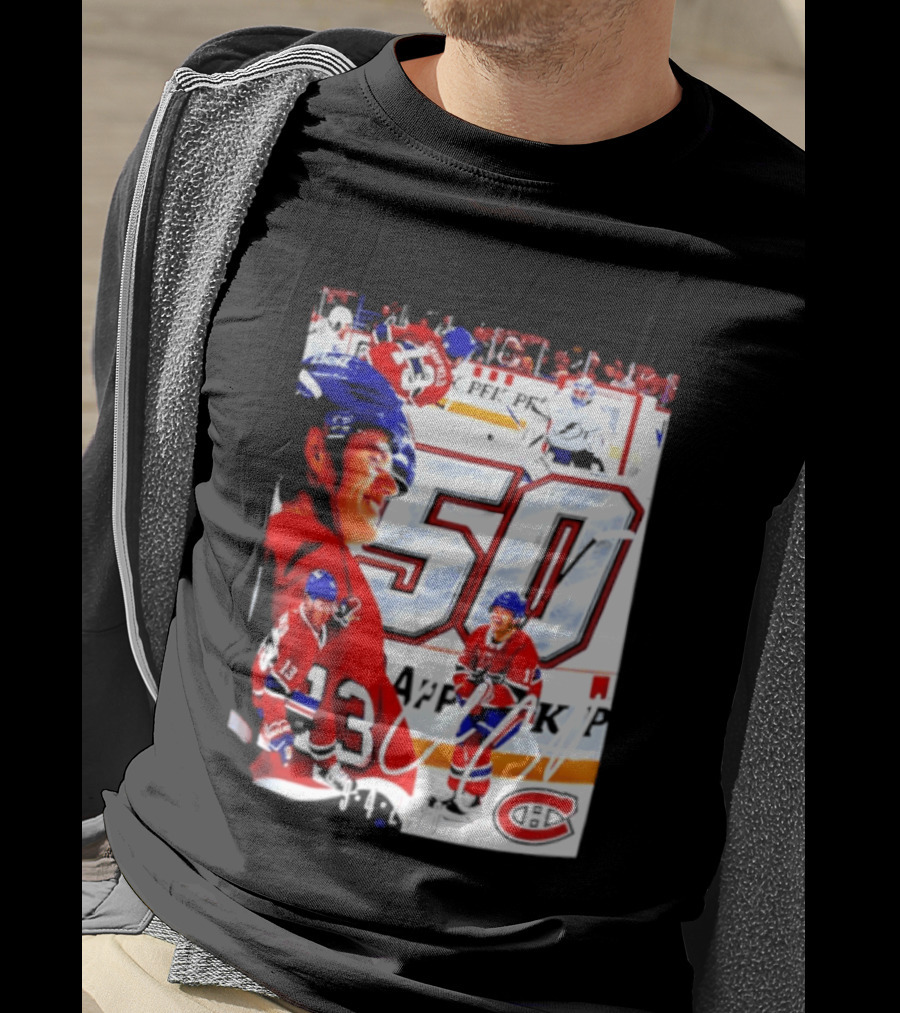 Montreal Canadiens Cole Caufield 50 Goals Celebration 2026 T-Shirt