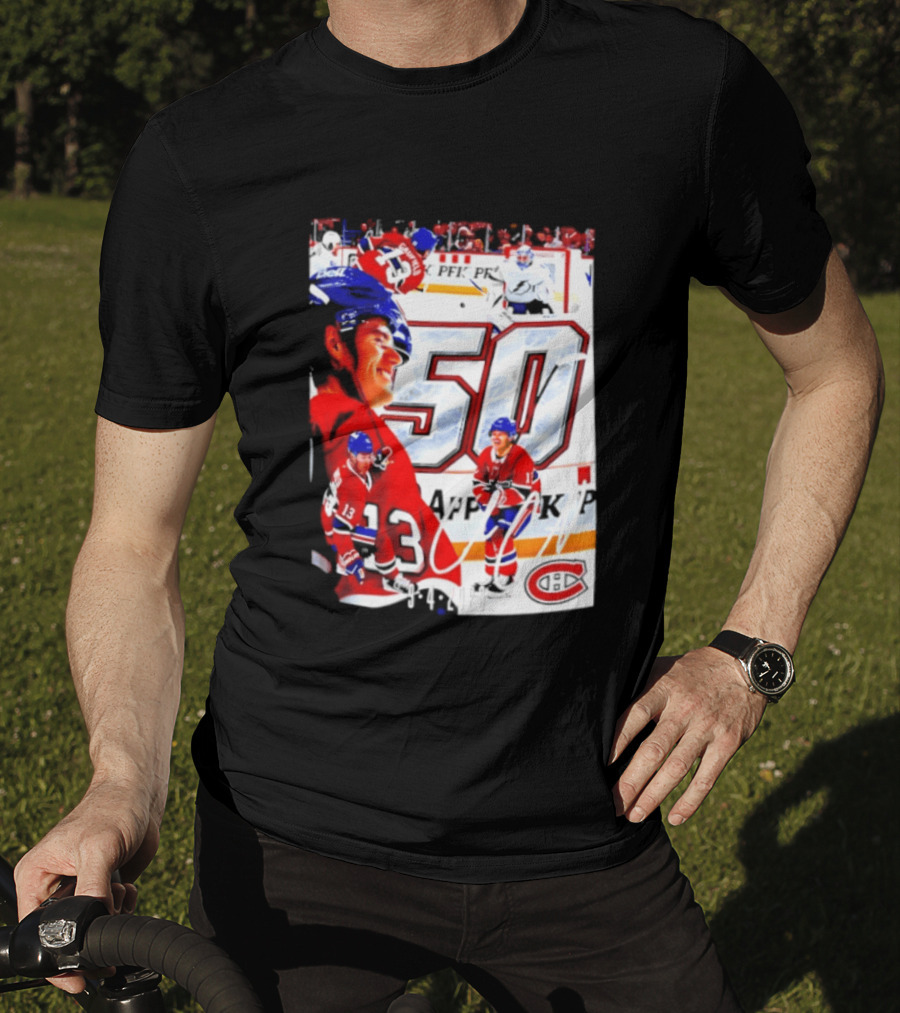 Montreal Canadiens Cole Caufield 50 Goals Celebration 2026 T-Shirt