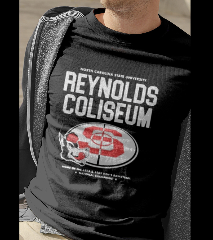 NC State University Reynolds Coliseum Home Of 1983 NCAA Men's Basketball Champions T-Shirt