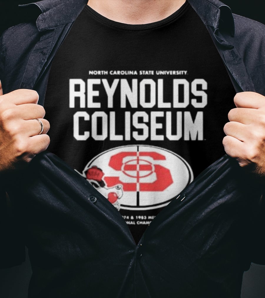 NC State University Reynolds Coliseum Home Of 1983 NCAA Men's Basketball Champions T-Shirt
