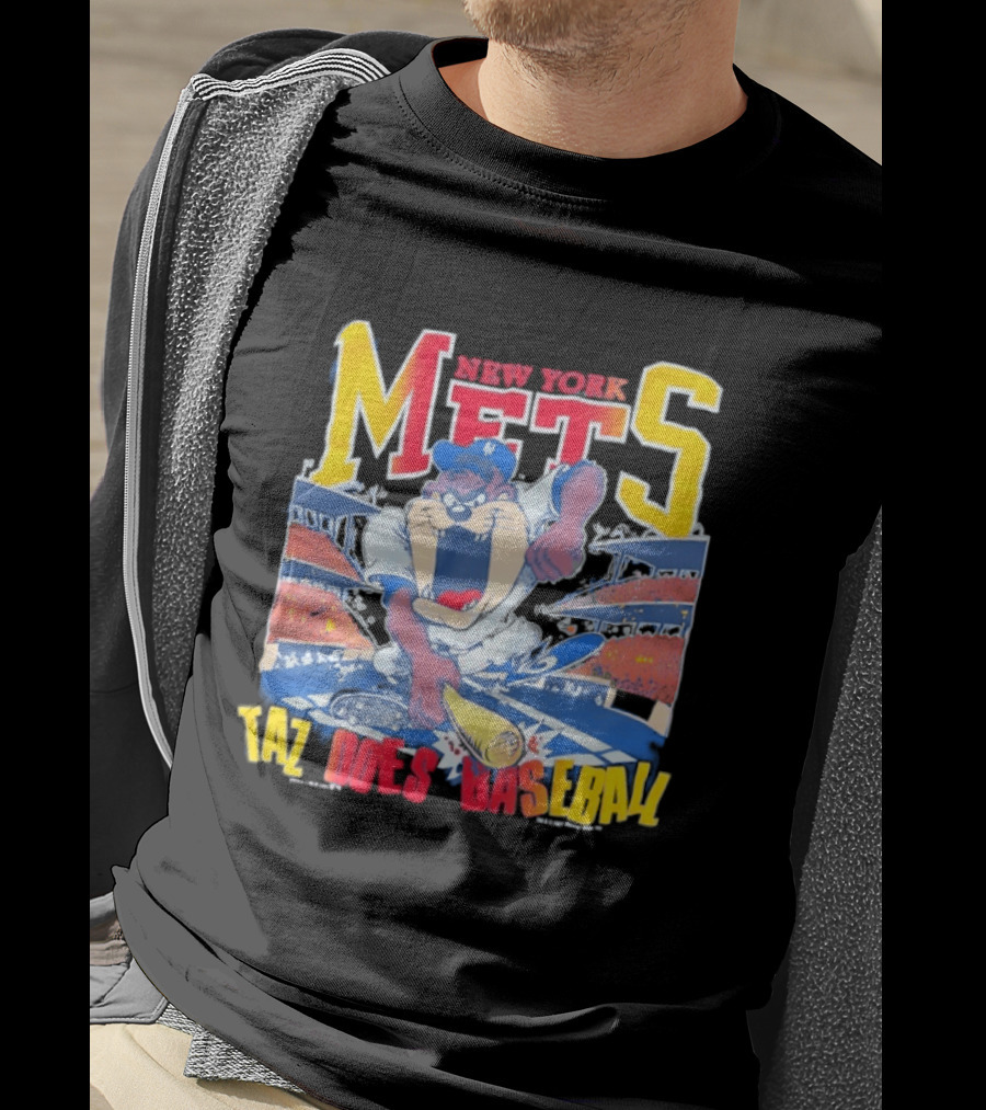 New York Mets Taz Does Baseball Stadium Scene T-Shirt