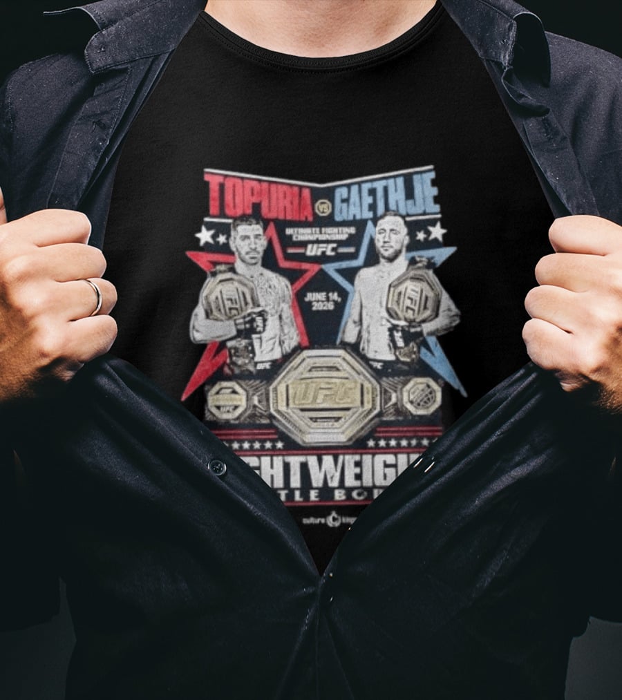 Topuria Vs Gaethje UFC Lightweight Title Bout June 14 2026 Championship T-Shirt