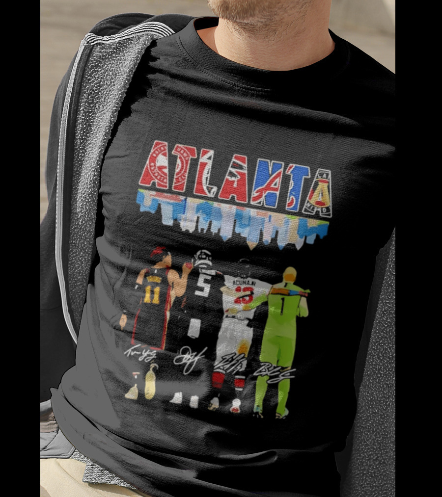 Atlanta Sports Trae Young Ronald Acuña Jr Hawks Falcons Braves United FC NBA MLB MLS T-Shirt