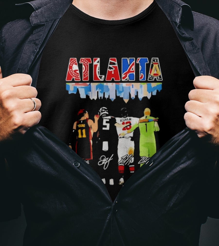 Atlanta Sports Trae Young Ronald Acuña Jr Hawks Falcons Braves United FC NBA MLB MLS T-Shirt