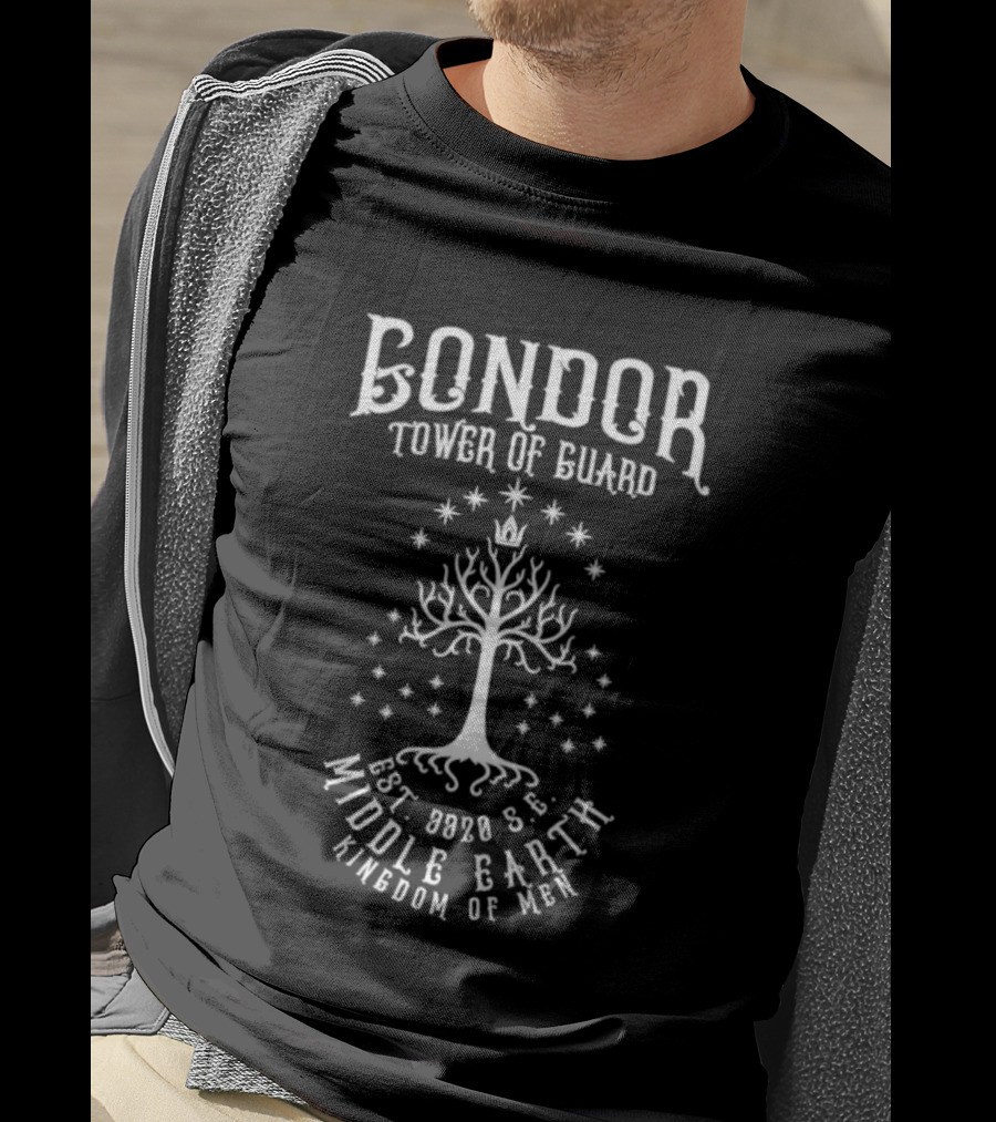 Gondor White Tree Tower Of Guard Middle Earth Kingdom Of Men Est 3320 SE T-Shirt