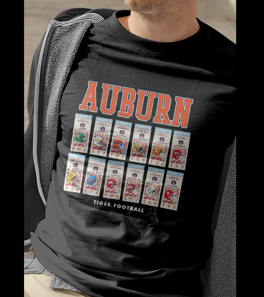 Auburn Football Schedule 2023 Game Days Baylor Florida Vanderbilt Tennessee LSU Alabama T-Shirt