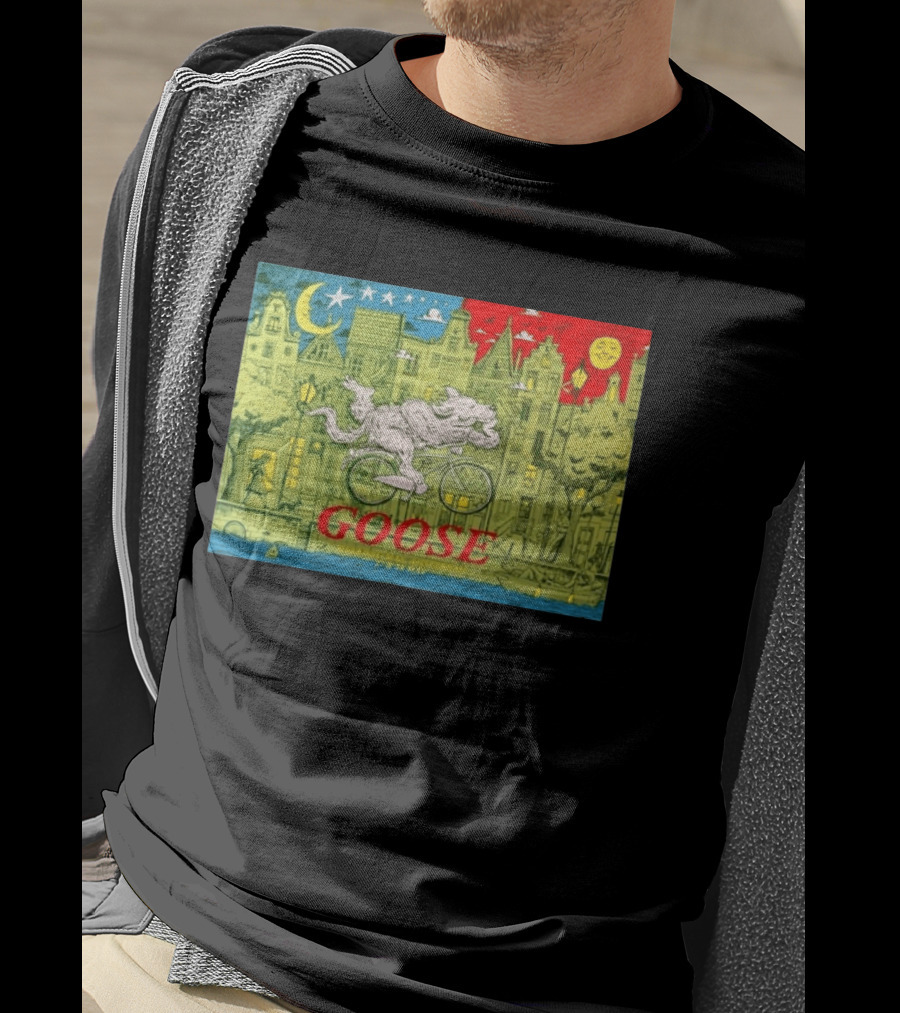 Goose Amsterdam Netherlands 2026 Melkweg Max 27 28 May Gig Bicycle Moon Sun Wolf Houses T-Shirt