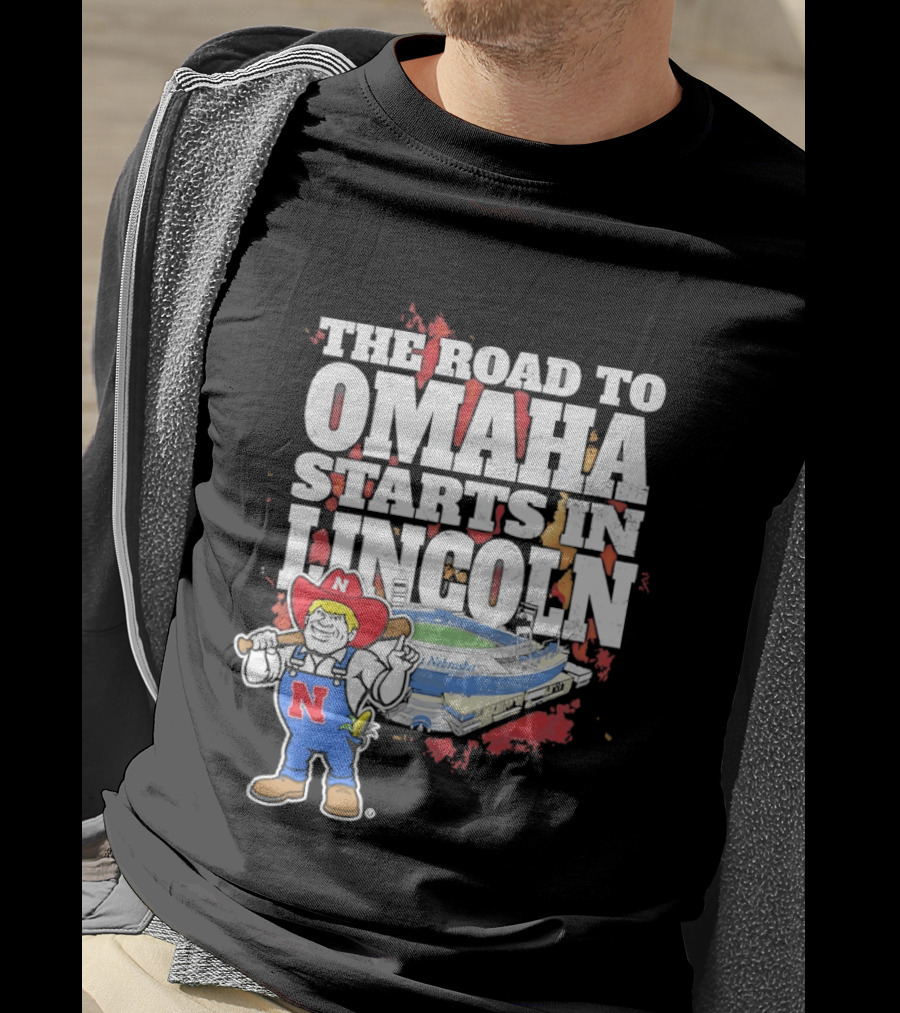 Herbie Husker Cornhuskers Road To Omaha Lincoln Nebraska Stadium T-Shirt