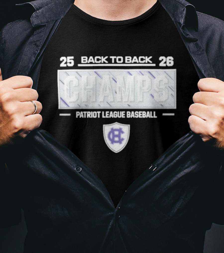 Back To Back Champs 2026 Patriot League Baseball Holy Cross T-Shirt