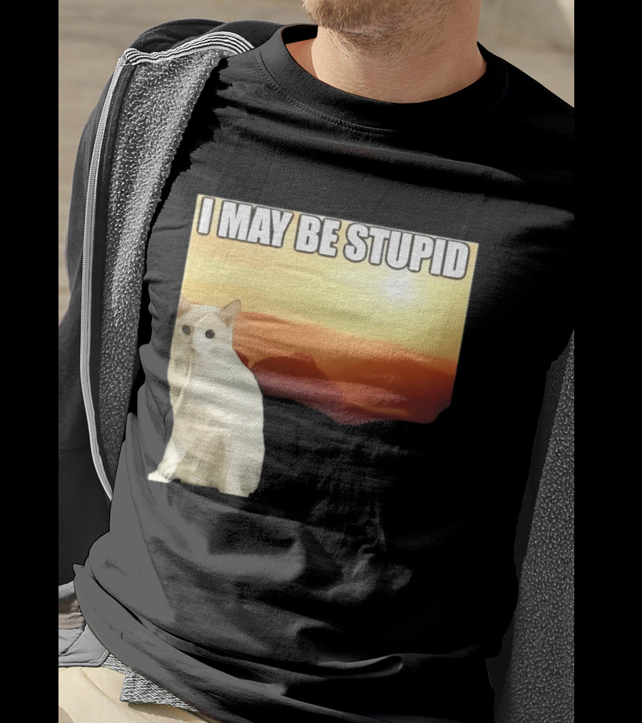 I May Be Stupid Cat With Sunrise T-Shirt