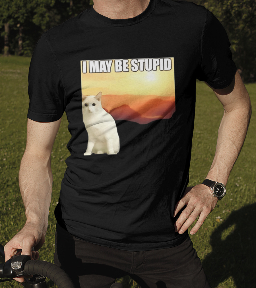 I May Be Stupid Cat With Sunrise T-Shirt