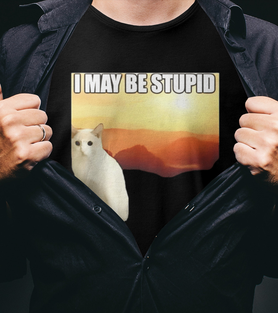 I May Be Stupid Cat With Sunrise T-Shirt