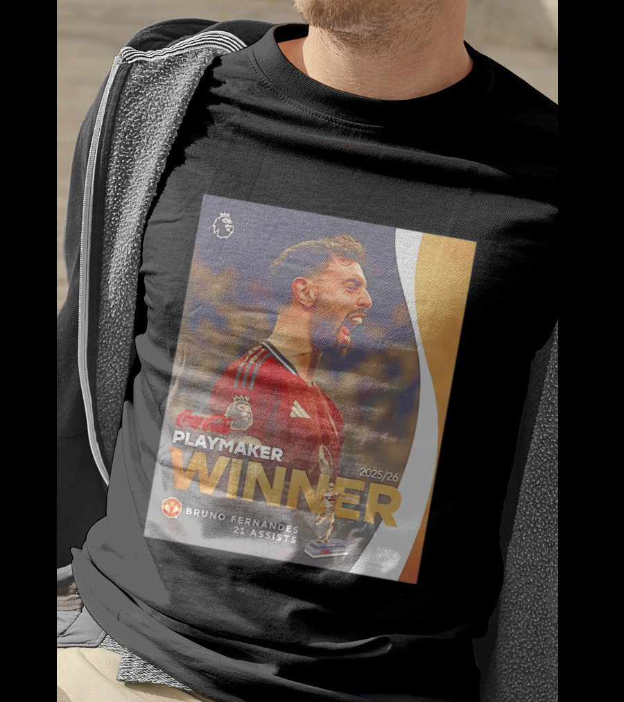 Coca Cola Playmaker Winner Bruno Fernandes Manchester United 2025/26 21 Assists T-Shirt