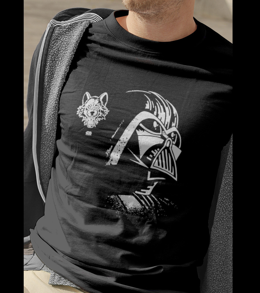 Darth Vader Galactic Empire Lightsaber Sith Star Wars Wolf Helmet T-Shirt