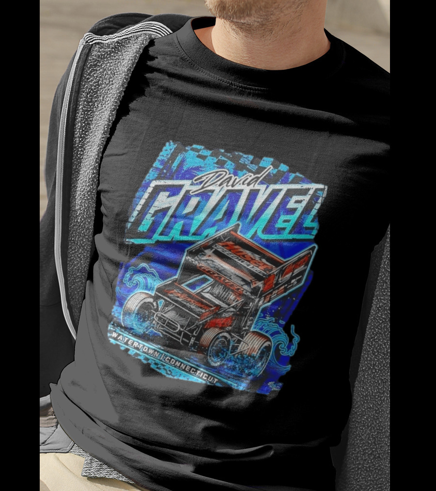 David Gravel Racing Blue Wave Watertown Connecticut Sprint Car T-Shirt