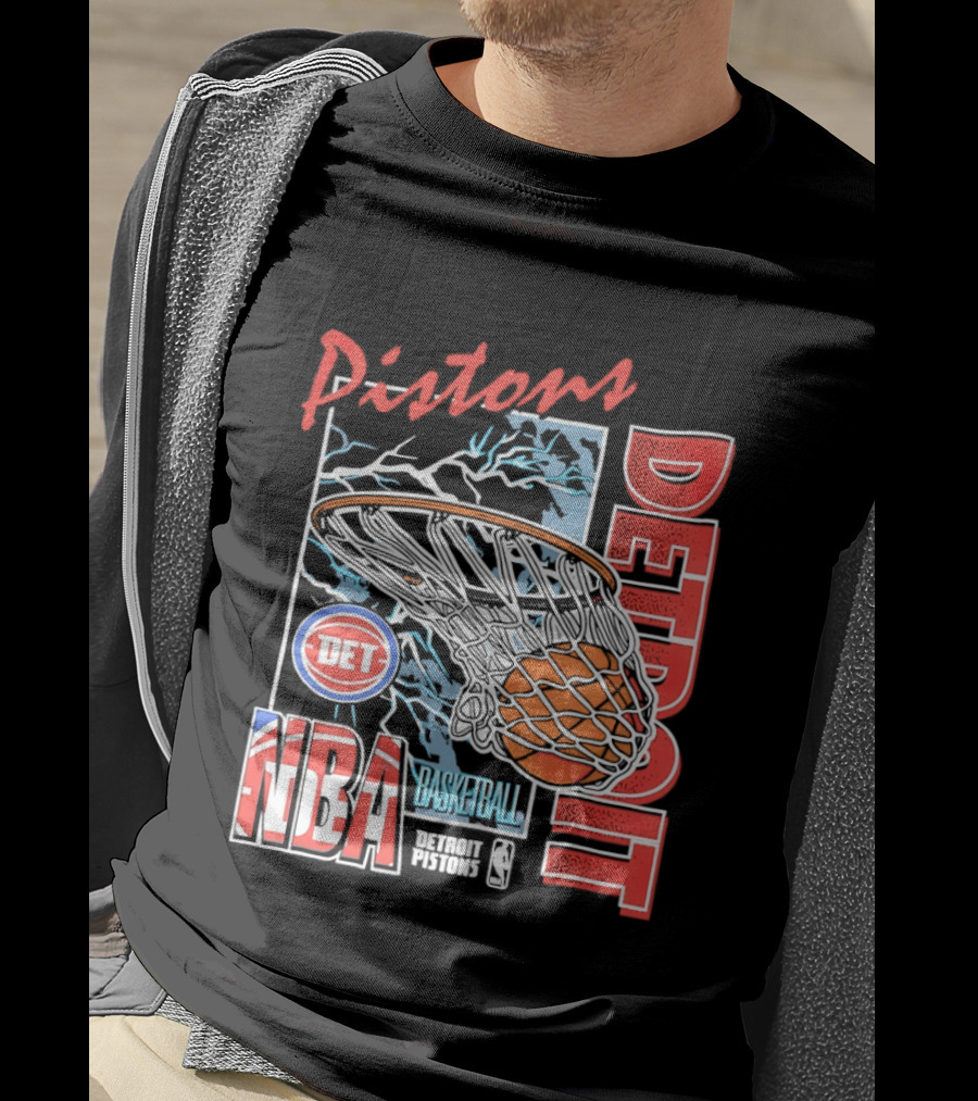 Pistons Detroit NBA Basketball DET Hoops 6 T-Shirt