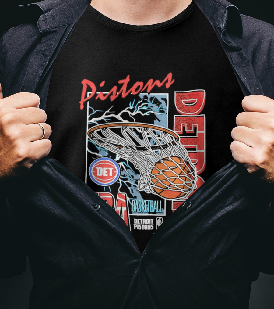 Pistons Detroit NBA Basketball DET Hoops 6 T-Shirt