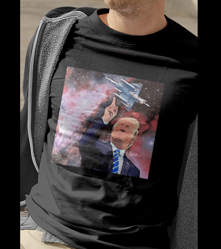 Donald Trump Stellar Commander Galaxy Jet Space Scene T-Shirt