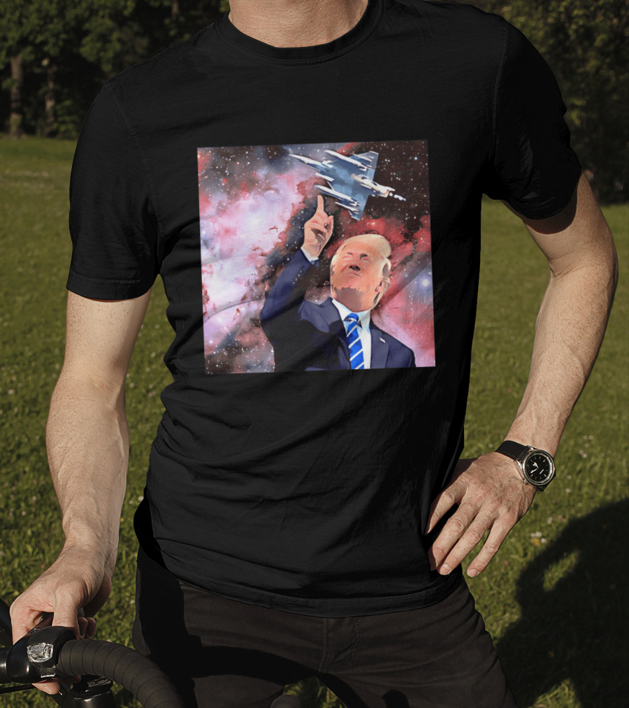 Donald Trump Stellar Commander Galaxy Jet Space Scene T-Shirt