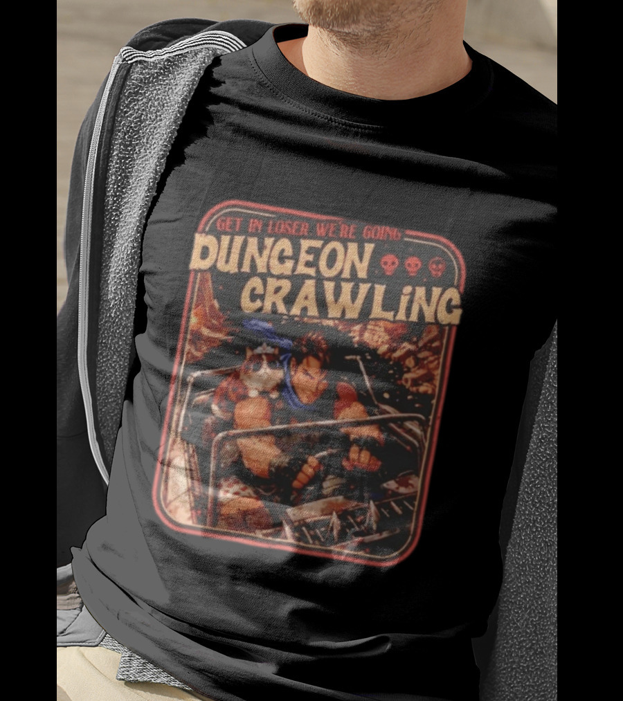 Get In Loser We're Going Dungeon Crawling Spiked Car Adventure With Crown Cat And Driver T-Shirt