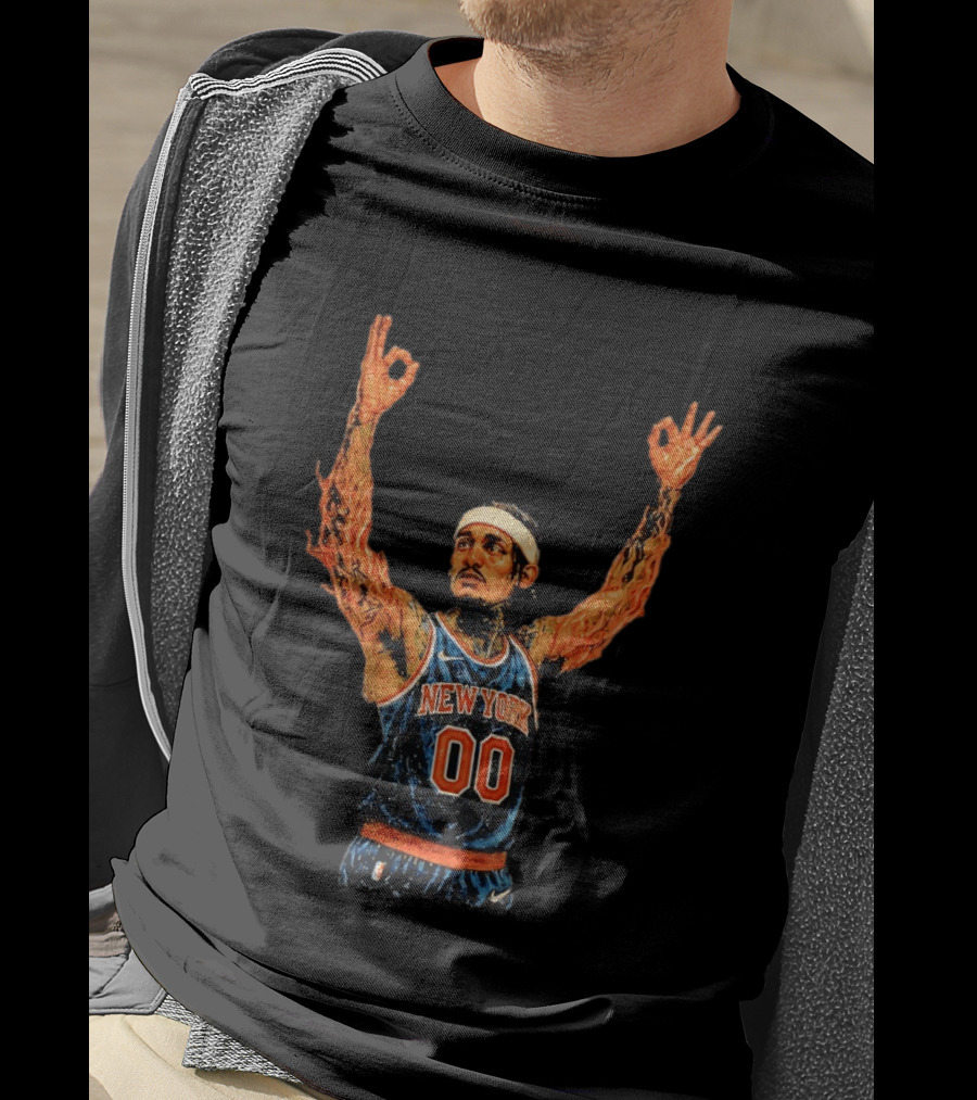 Jordan Clarkson New York Knicks Flaming Arms Basketball Game 1 2026 T-Shirt
