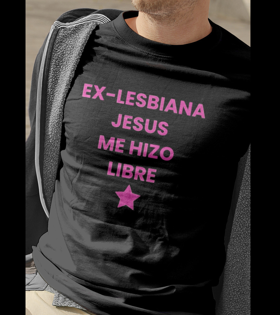 Ex Lesbiana Jesus Me Hizo Libre Estrella Rosa T-Shirt