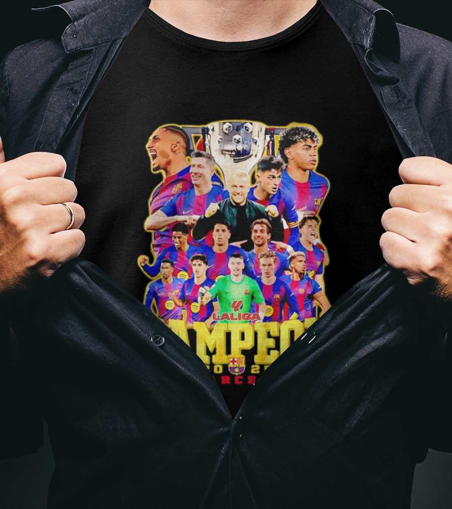 FC Barcelona Campeón La Liga 2023 Trophy Celebration T-Shirt