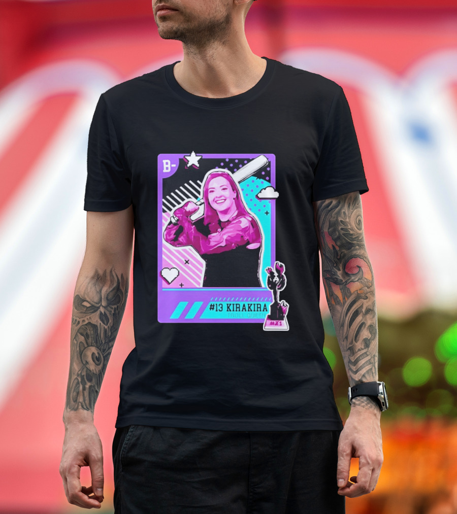 B Kirakira Troll Queen 13 X1 Star Baseball Player Card T-Shirt