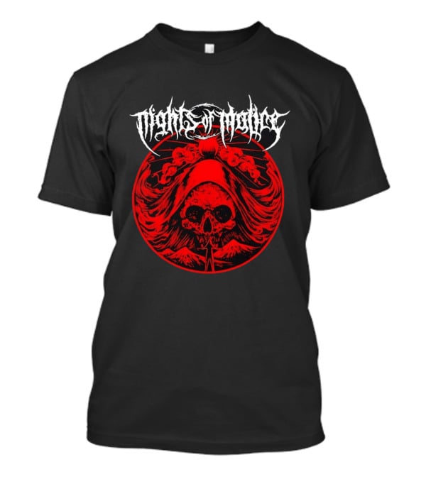 Nights Of Malice Near Death Skull Art Dark Red T-Shirt